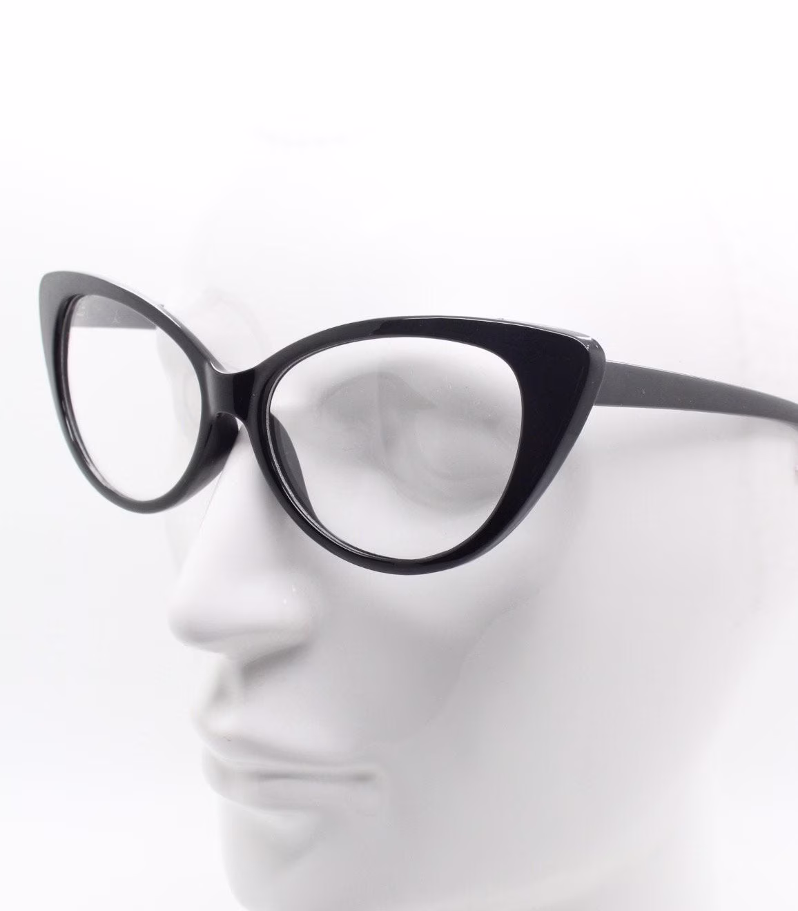 Y2K Vintage Pointed Cat Eye Glasses. Black Clear Lens Optical Frames. Womens Prescription Eyeglasses. 50S Style Rockabilly Spectacles. Rx