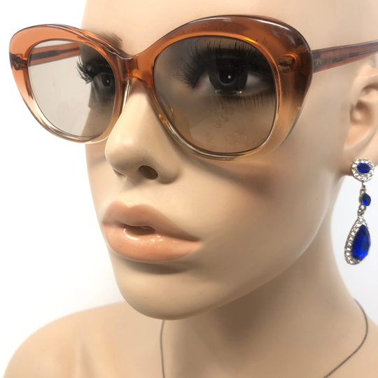 Vintage Cat Eye Eyeglasses Glasses Frame Clear Brown Used Frames Retro Only