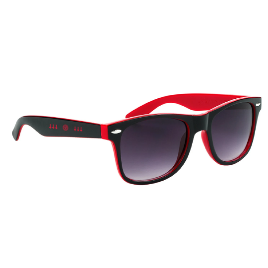 Red & Black Pentagram Sunglasses - Cool Halloween Goth Gear Gradient Lenses