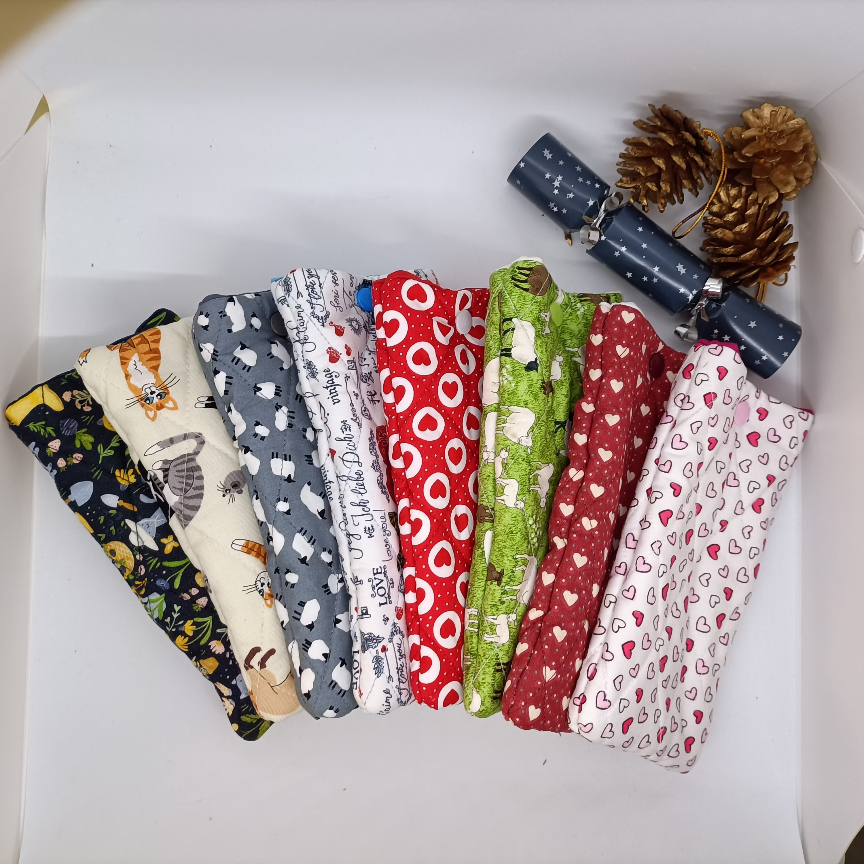 Mobile Phone Pouch, Glasses Case, Hand-Quilted Glasses, Pouches, Popper Closure, Handmade, Stocking Filler, Valentine's Gift