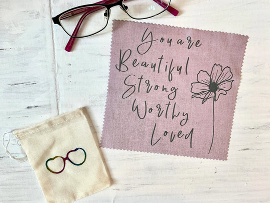 Cleaning Cloths, Set Of 2, Glasses Cleaning Cloth, Microfiber Beautiful, Gift For Her, Friend, Inspirational