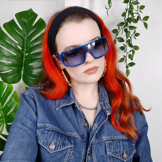 Authentic Vintage Y2K Royal Blue Wrap Around Sunglasses