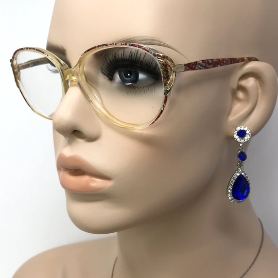Vintage Dunelm Chantelle Eyeglasses Glasses Frame Clear Red Square Used Eyeglass Frames Retro