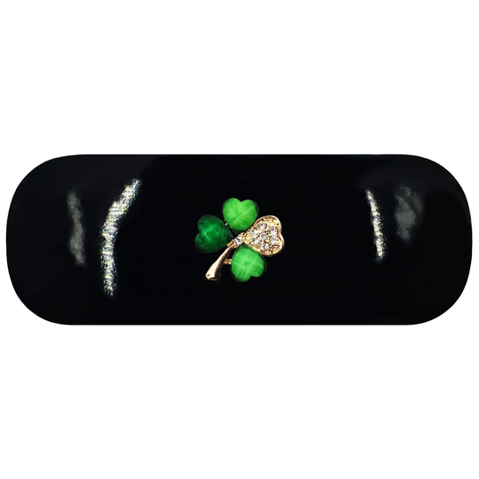 Four Leaf Clover Hard Glasses Case. Lucky Irish Spectacle Gardening Reading Eyeglasses Gardener Sunglasses Case Birthday Gift
