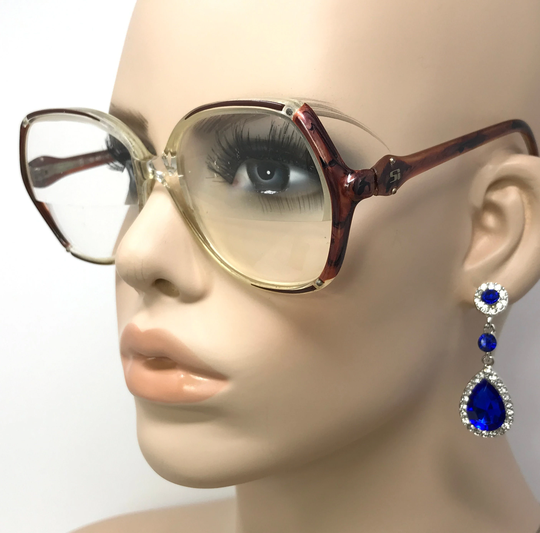 Vintage Stepper F190 Eyeglasses Glasses Frame Clear Brown Square Used Eyeglass Frames Retro Germany