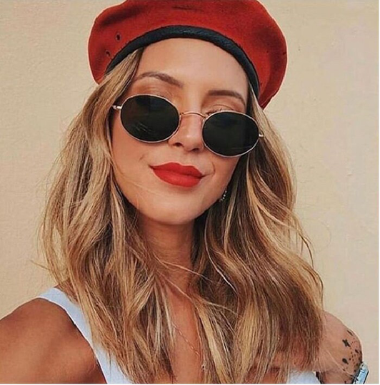 Classic Metal Round Small Black Uv400 Sunglasses Anti - Reflective Mirror