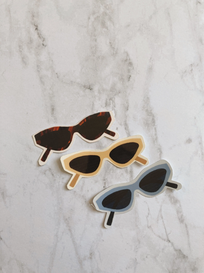 Sunglasses Stickers/Summer Weatherproof Sticker Glossy