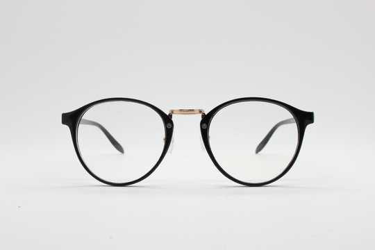90S Vintage Slender Frame Glasses. Black With Gold Bridge Optical Frames. 40S, 50S Style Prescription Eyeglasses. Clear Lens Rx