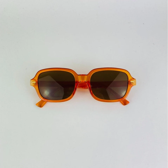 Translucent Orange Square Frame Sunglasses