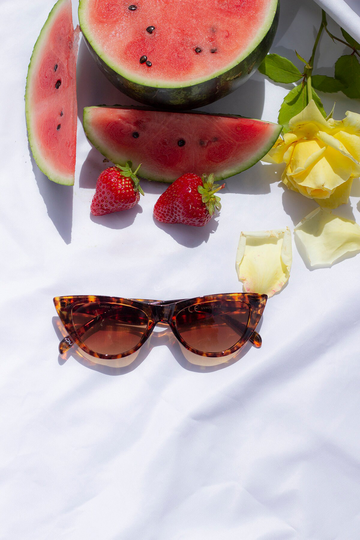 Tortoise Shell Semi Cat Eye Sunglasses
