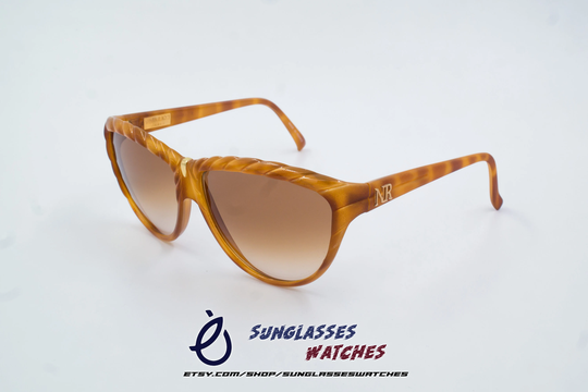 Nina Ricci Paris Nr3004 Vintage Designer Sunglasses From 1980S Made in France For Women Or/Tortoise New Old Stock Nos