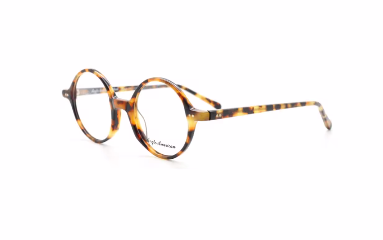 Anglo American 400 Classic Round Tortoiseshell Coloured Acetate Glasses in A Stunning Japanese Havana Finish B28