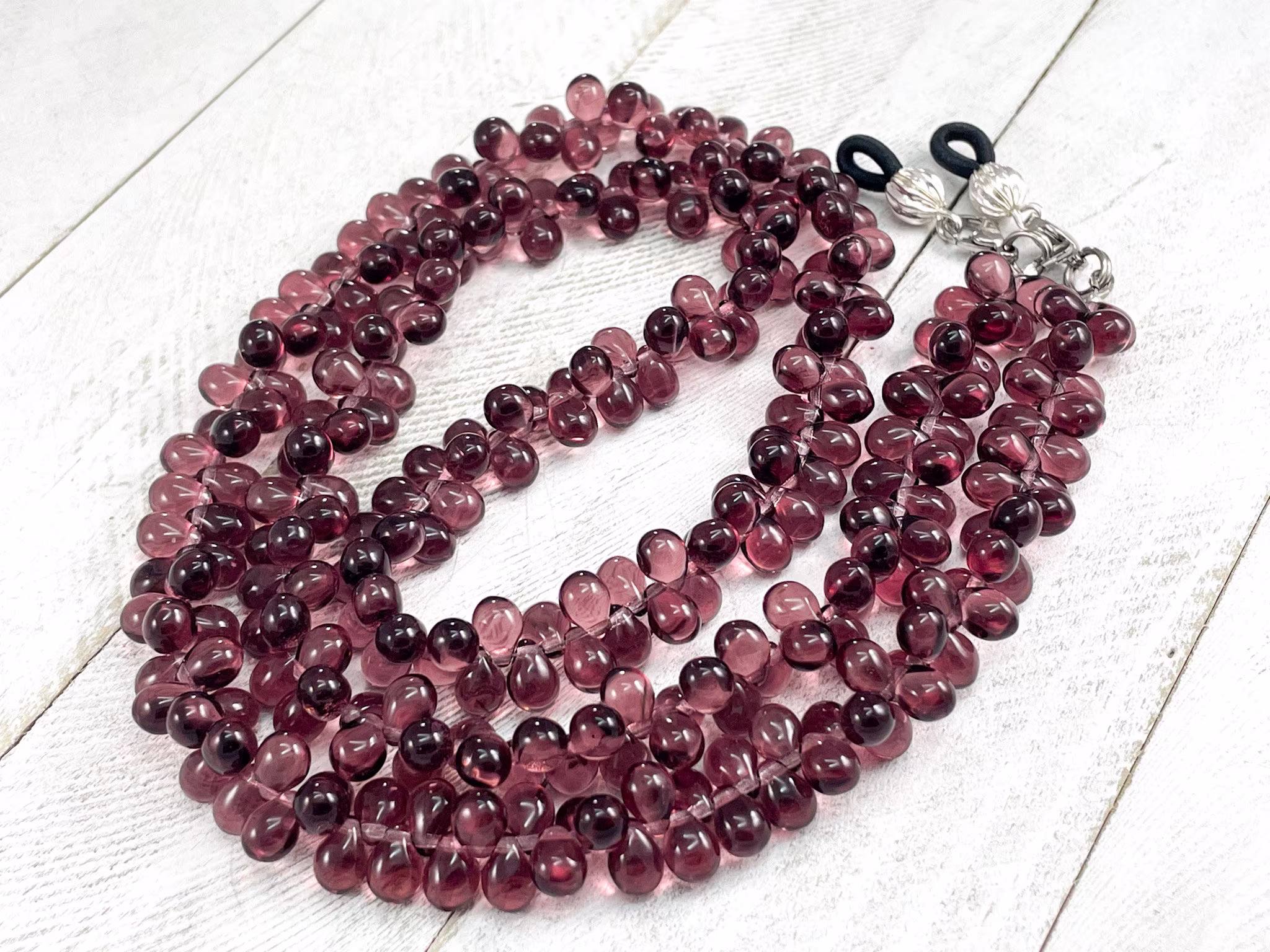 Amethyst Czech Teardrop Eyeglass Chain-Eyeglass Holder-Glasses Lanyard-Sunglass Chain-Sunglasses Chain