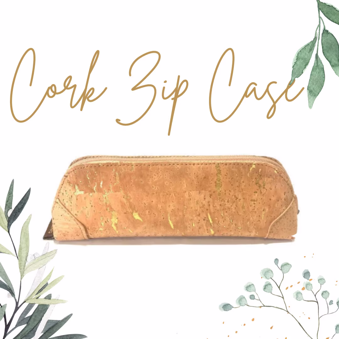 Reading Glasses Case, Cork Pencil Makeup Pouch, Vegan Pen Zip Pouch Small, Birthday Gift