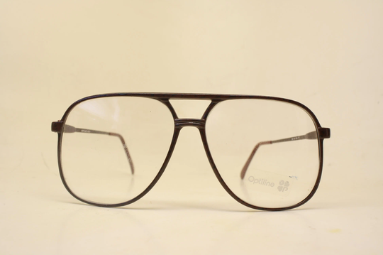 Vintage Brown Optiline Eyeglasses Unused New Old Stock Eyewear 1980S