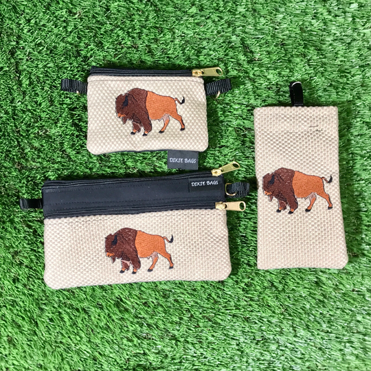 Buffalo Coin Purse, 2 Zipper Pouch, Eyeglass Case, Gift Set, Crossbody Bag, Bison Change Bison, Buffalo