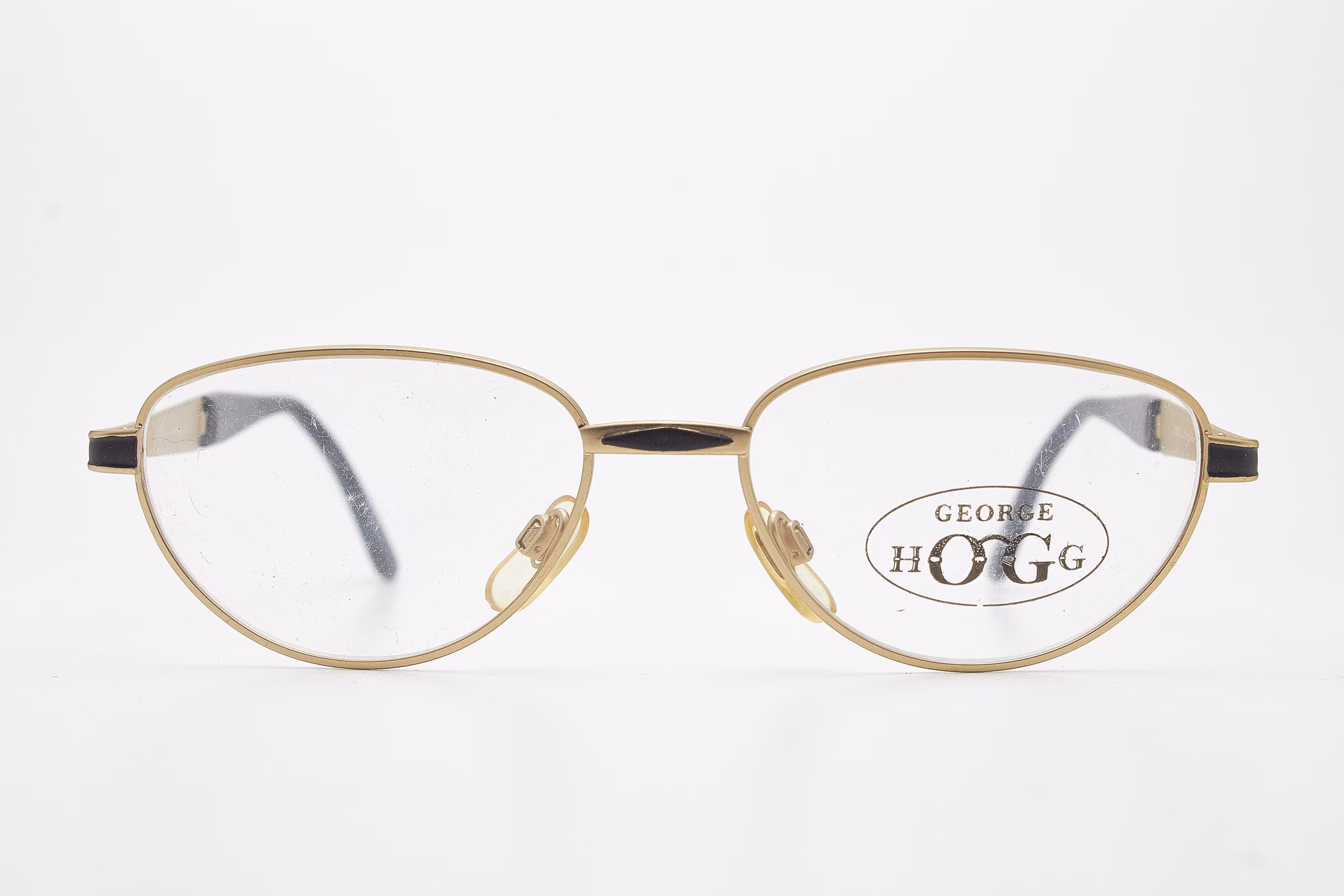 Vintage Man Eyewear George Hogg 15-603 Oval Metal Frame Man's Woman Glasses Aviator Elegant Sunglasses Retro 80
