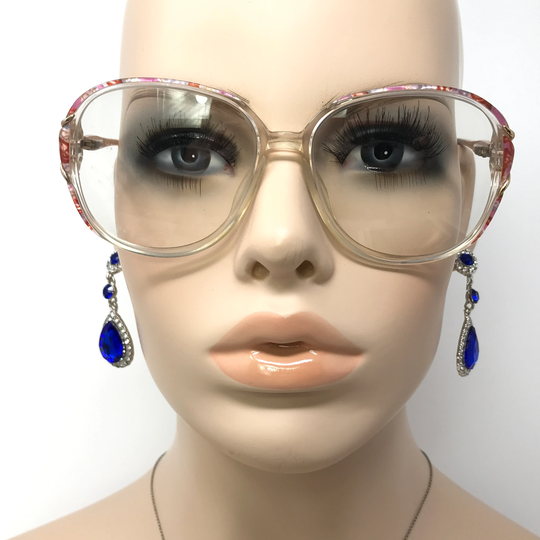 Vintage Ladies Eyeglasses Glasses Frame Clear Pink Square Used Eyeglass Frames Retro