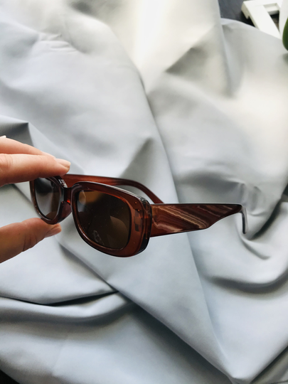 Brown Small Retro Rectangular Sunglasses | Trendy Y2K Square Oval Vintage Unisex Fashion More Colours Available