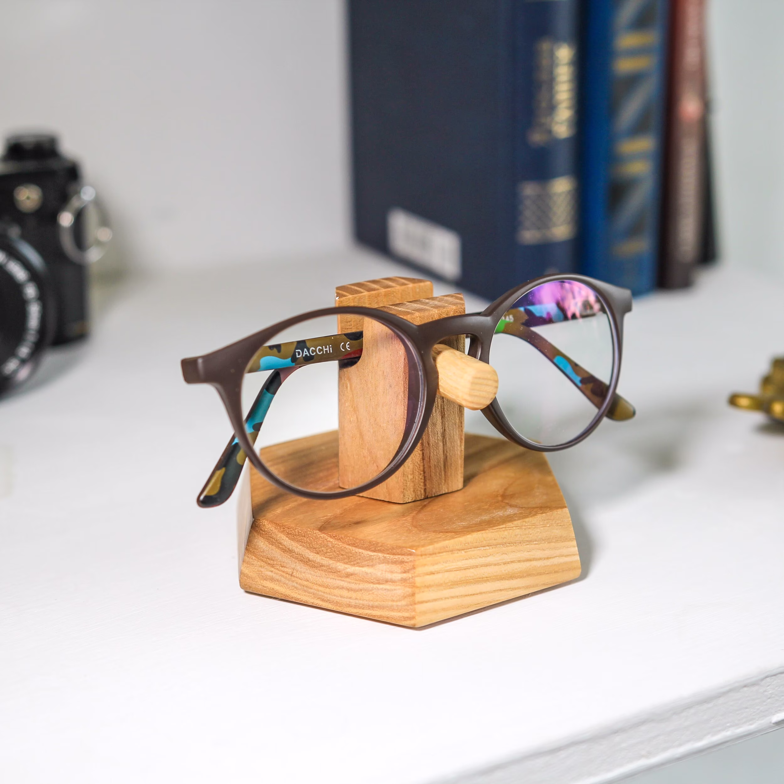 Wooden Holder Stand For Mens Eye Glasses, Gorgeous Best Birthday Gift Or Just A Present, We Engrave If You Wish