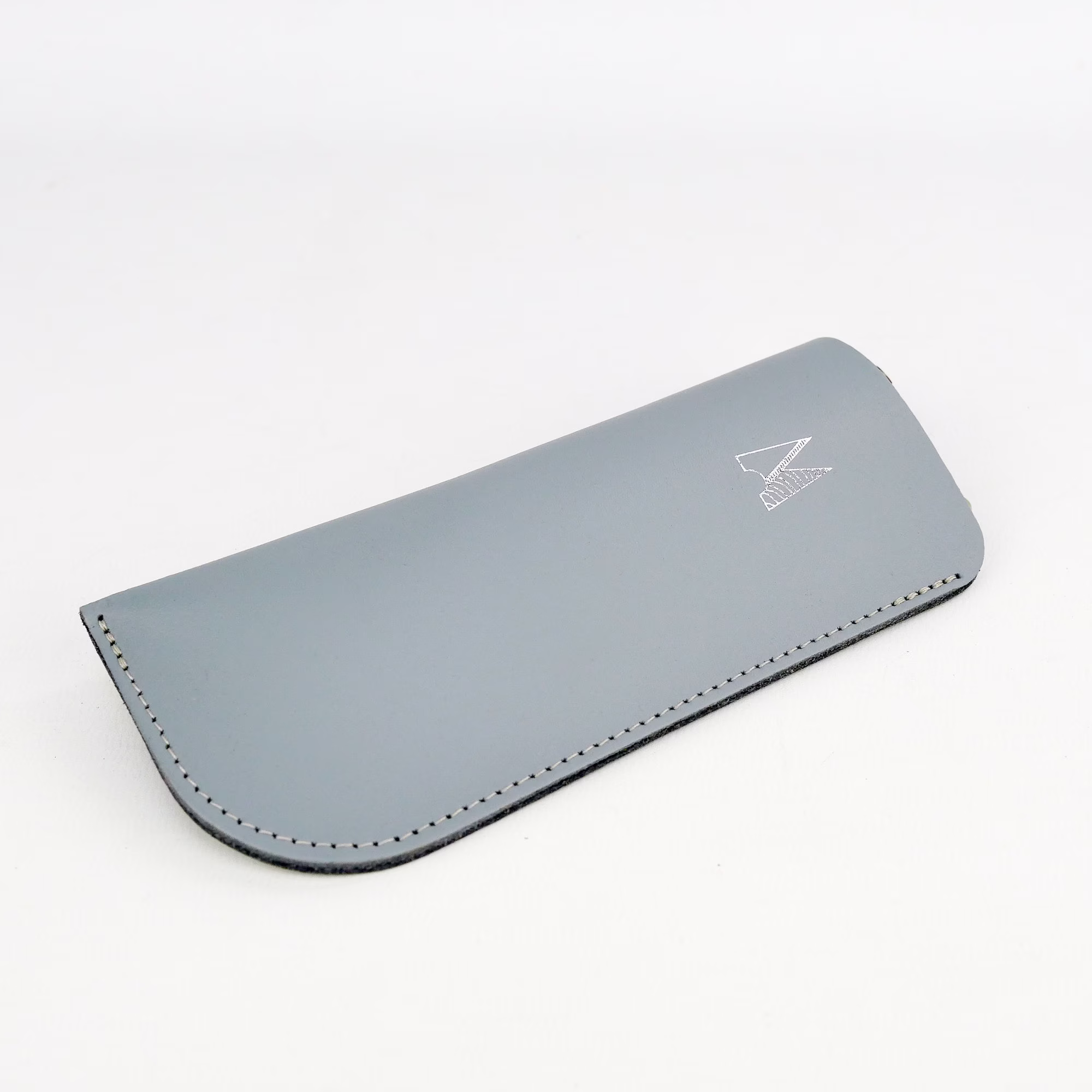 Leather Glasses Case Dove Grey Handmade // Bright Silver Spectacles Holder Sunglasses Pouch Chroma