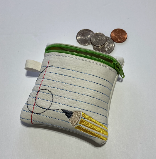 Coin Purse Contact Lens Case Teacher Appreciation Gift Card Holder Zippered Bag Pouch