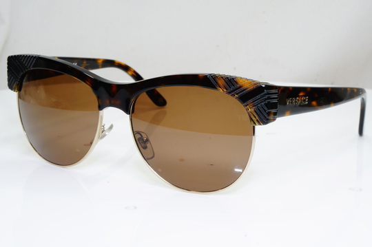 Authentic Versace Mens Womens Vintage Sunglasses Brown Square 4222 108/T3 29315