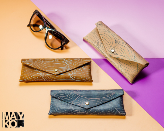 Glasses Case, Personalized Gift, Leather Sunglasses Travel Envelope Pouch, Monogram Eyeglass Pouch
