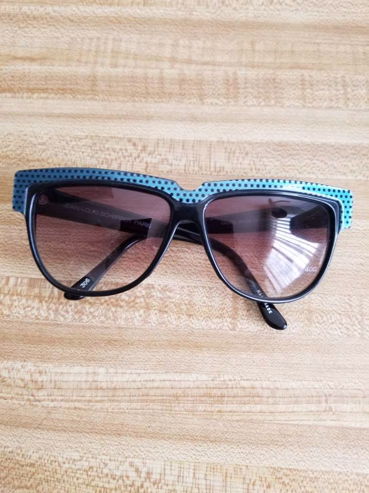 Jean-Louis Scherrer Paris Vintage Sunglasses 1980S Mod892 Two Colors Gray/Silver & Blue