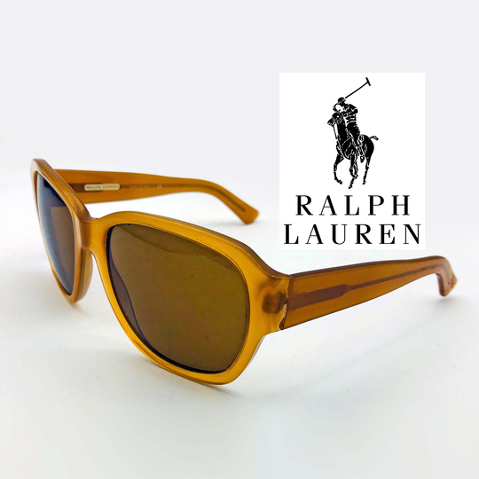 Ralph Lauren Sunglasses. Large Unisex Apple Juice/Light Amber Lucite Acrylic Frames. Authentic Vintage Rl8063 Designer Spectacle Glasses