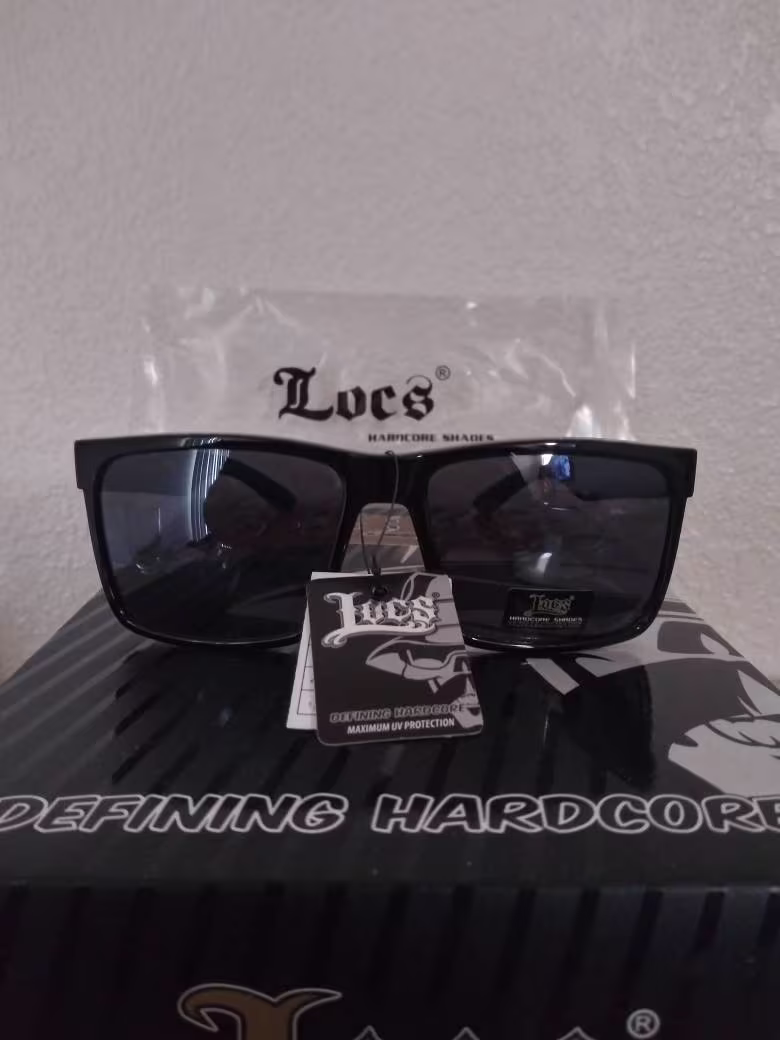 Sunglasses Locs For That Real Biker Look Black Frame Lens Hardcore Shades