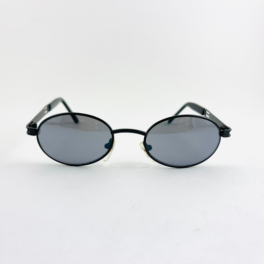 True Vintage Deadstock 90S Mini Black Wire Oval Sunglasses. || Mirror Lens Sunglasses