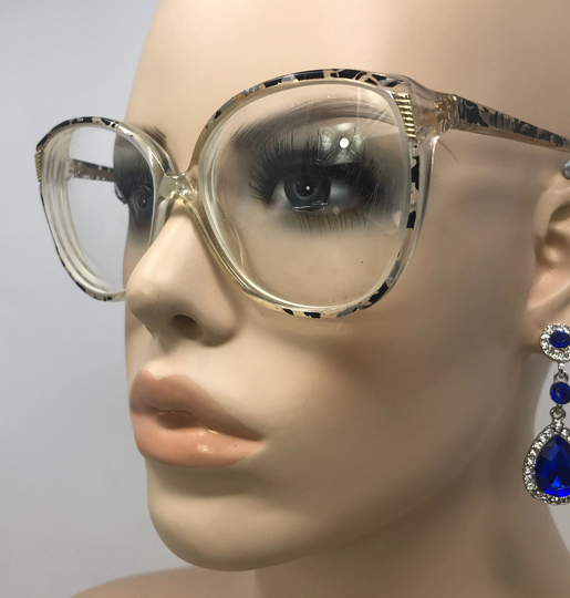 Vintage Uni-Optics Eyeglasses Glasses Frame Black White Flecked Square Used Eyeglass Frames Retro