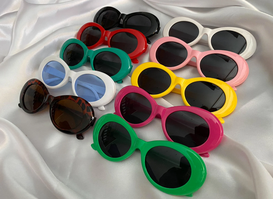 Vintage Retro Kurt Cobain Oval Clout Y2K Sunglasses - Perfect For Parties, Halloween, Raves