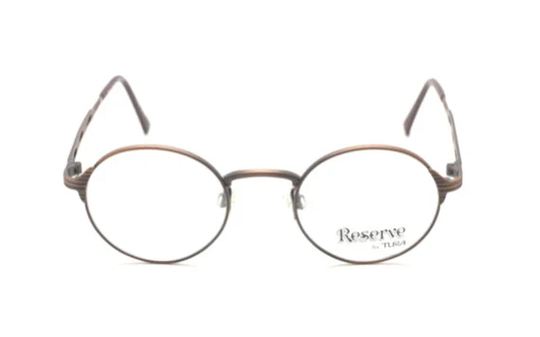 Reserve By Tura Classic Round Metal Glasses in A Soft Brown Colour