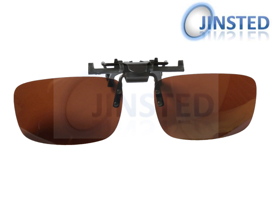 Brown Polarised Clip On Flip Up Sunglasses. Large Medium Or Small Uv400 Protection Acp002