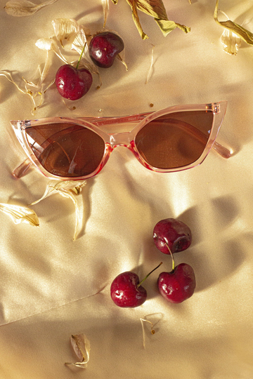 Transparent Pink Cat Eye Sunglasses