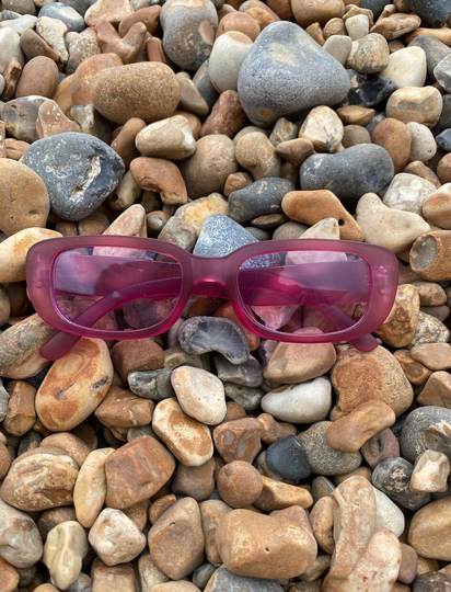 Matte Pink Vintage Retro Y2K Oval Sunglasses -Edgy Punk Style - For Parties, Halloween, Festivals, Raves, Cosplay, Hen/Stag Dos