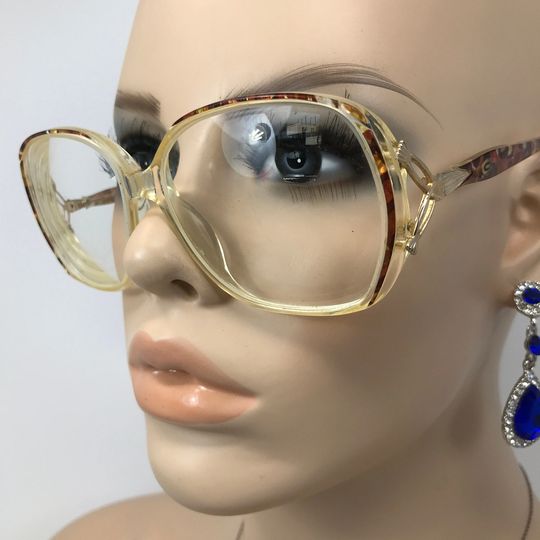 Vintage Clipwell Sharon Eyeglasses Glasses Frame Clear Brown Used Eyeglass Frames Retro