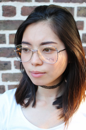 Cheryl Tiegs 80S Vintage Womens Glasses Model 135 Made in Japan. Oversized Slim Silver Prescription Eyeglasses. Optical Frames. Unused Nos