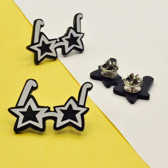 star Sunglasses Pin // Laser Cut Acrylic Lapel