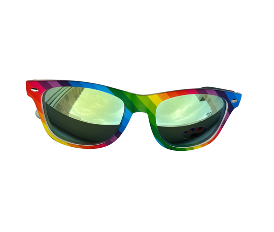 Rainbow Sunglasses, Colourful Uv400 Round Plastic Lens Unisex Fancy Party Sun Glasses