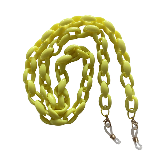 Lemon Yellow Chunky Acrylic Cable Link Glasses/Sunglasses Spectacle Chain Strap Holder