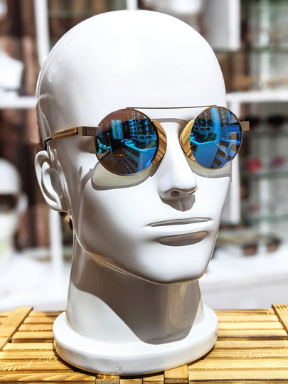 Mini Circle Wood Sunglasses Prescription Glasses Groomsmen Proposal Eye Frame