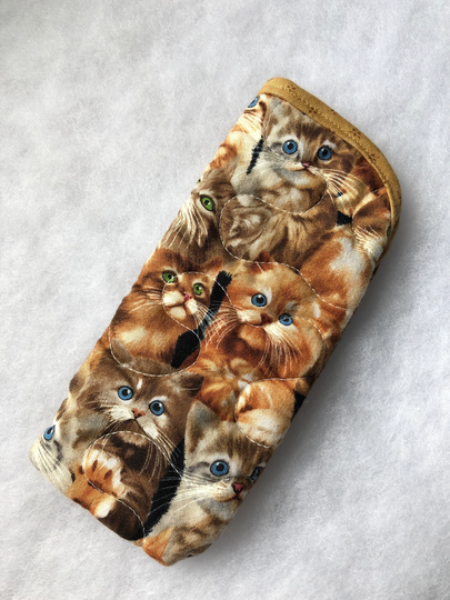 Quilted Eyeglass/Sunglass Case - Cute Cats Kitties