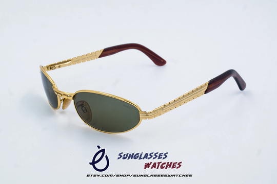Police 2293 Col 200 Vintage Gold Coated Sunglasses Made in Italy For Men & Women/Unused Good Condition