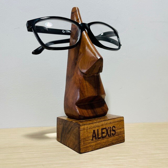 Wooden Glasses Holder Dad/Daddy/Grandad Personalised Name - Great Gift For Father's Day Present For Him