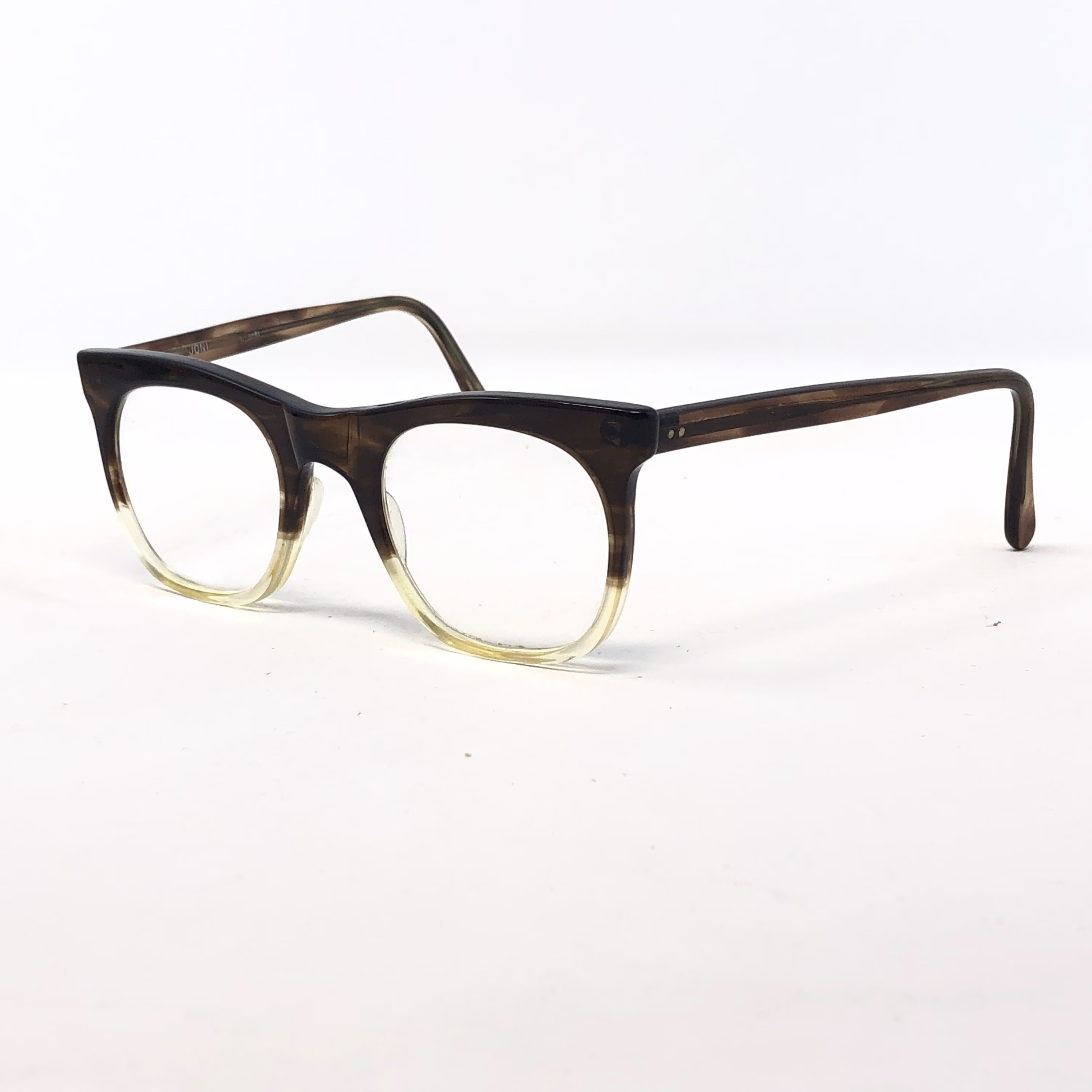 Vintage Geek Eyeglasses Joni Glasses Frame Brown Clear Used Eyeglass Frames Retro