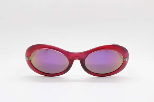 90S Vintage Oversized Oval Sunglasses. Solid Elliptical 60S Style Psychedelic Frame With Pink Mirror Lenses. Sick Fashion Clout Goggles