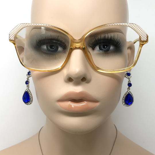 Vintage Saphira 4083 Eyeglasses Glasses Frame Yellow White Square Used Eyeglass Frames Retro Germany